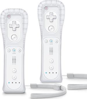 Wii Controller 2-Pack, Wii Remote with Silicone Case and Wrist Strap, Wii/Wii U Remote, White Wii Controller 2-Pack, Wii Remote with Silicone Case and Wrist Strap, Wii/Wii U Remote, White