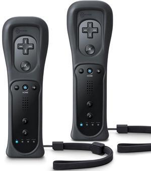Wii Controller 2-Pack, Wii Remote with Silicone Case and Wrist Strap, Wii/Wii U Remote, Black Wii Controller 2-Pack, Wii Remote with Silicone Case and Wrist Strap, Wii/Wii U Remote, Black