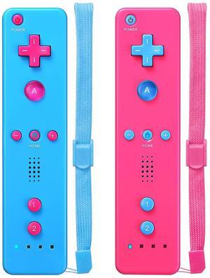 Wii Controller, Wii Remote 2 Pack Compatible with Nintendo Wii with Wrist Strap and Case Pink and Blue Wii Controller, Wii Remote 2 Pack Compatible with Nintendo Wii with Wrist Strap and Case Pink and Blue