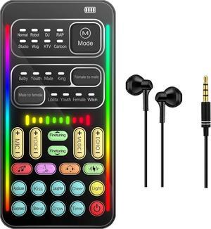 Portable Voice Converter, 2nd Generation i9 Live Sound Card, Cool Lights Sound Board - Voice Masquerade/Modulator for PS4/PS5/Xbox One/PC/Mobile/Laptop with Adjustable Speech
