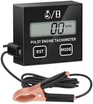 Small engine tachometer, digital tachometer, tachometer reset function, equipped with clamp, inductive timer, for 2-stroke 4-stroke small engines, for crop generator mower RVs