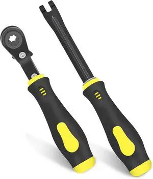 2-piece slack adjuster tool set, half-brake adjustment, fork end release and 5/16 double square reversible ratchet, automatic slack adjuster release kit