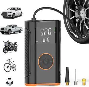 (New Upgraded) Tire Inflator Portable Air Compressor - 160 PSI Air Pump, Electric Bike Pump with Memory Function, Tire Inflator with Tire Pressure Gauge, Gift for Man Husband Father