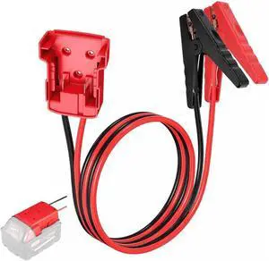Jumper Cable Alligator Clips 18V Battery, Silicone Wire 8AWG 2FT Automotive Booster Cable for Jumper Starter Tool Battery, Temperature Resistant 392°F 200°C