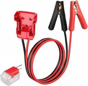 Jumper Cable with Adapter 18V Battery Jumper Starter Compatible, Automotive Booster Cable 2ft 8AWG Cable Power Tool Cable, Silicone Wire Temperature Resistant 392°F
