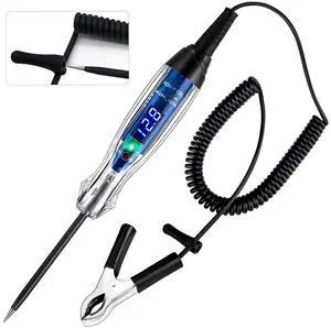 Automotive Test Light 3-60V DC Digital LED Circuit Tester, Heavy Duty Light Duty Tester with Voltmeter, Automatic Bi-Directional Voltage Tester Electrical Test Pen