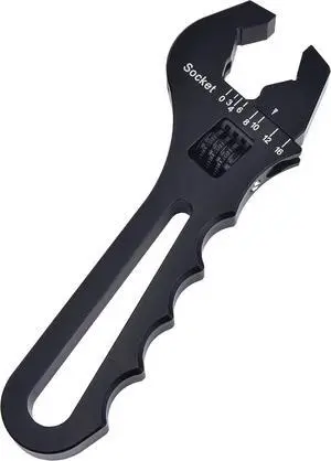 AN Hose Wrench Adjustable 3AN-16AN Aluminum Black
