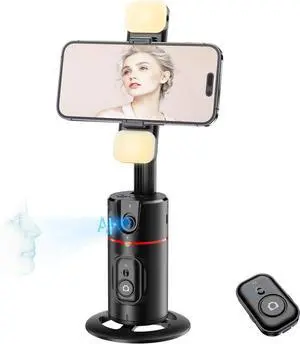 Automatic Face Tracking Tripod 360° Rotating Mobile Phone Holder, No App Required, Remote Control and Gesture Control Face-Tracking Mobile Phone Camera Holder, Rechargeable Smart Shooting Holder with