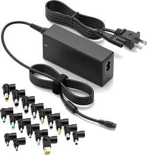 Universal Laptop Charger 90W AC Adapter for HP Dell Gateway Toshiba Lenovo Acer Asus Samsung Sony Ultrabook Chromebook DC Output 12V 16V 18.5V 19V 19.5V 20V Power Cord with 17 Tips