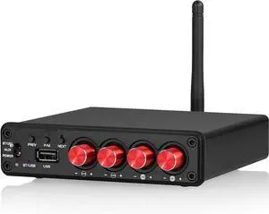 4-Channel Bluetooth Amplifier, 50W x 4 Audio Power Amplifier, Hi-Fi Home Stereo Speaker Receiver