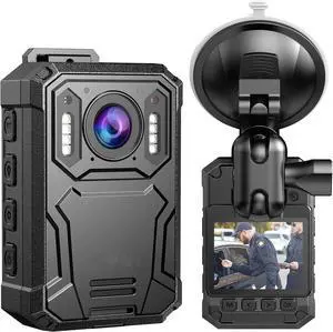 Pro 2K Law Enforcement Recorder, 128GB Law Enforcement Recorder with Night Vision, 4000mAh Battery for 15 Hours of Continuous Recording, Automotive Suction with Car Recorder, Law Enforcement, Security
