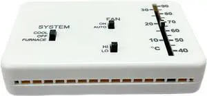 RV Thermostat, RV Analog Thermostat Replacement for Dometic (Cooling/Furnace Only) 3106995.032,12 VDC (White)