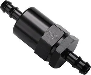 3/8" Billet Inline Fuel Filter 30 micron Aluminum Black