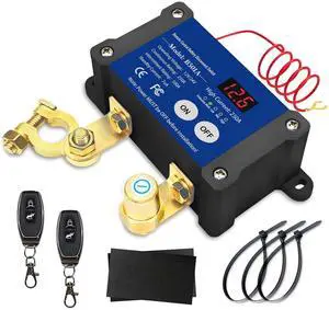 250A Intelligent Remote Battery Disconnect Switch 12V 24V - Automotive Quick Termination Switch, Marine RV Truck Boat ATV Anti-theft Battery Disconnect Switch, Heavy Duty | LED Voltage Display I Negat 250A Intelligent Remote Battery Disconnect Switch 12V 24V - Automotive Quick Termination Switch, Marine RV Truck Boat ATV Anti-theft Battery Disconnect Switch, Heavy Duty | LED Voltage Display I Negat