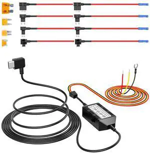 HK4 Hardwire Kit with 8-piece Complete Circuit Fuse Tap, Type-C Port for A329 Series/A229 Series/A119Mini2/A139Pro/WM1/T130 Car Logger