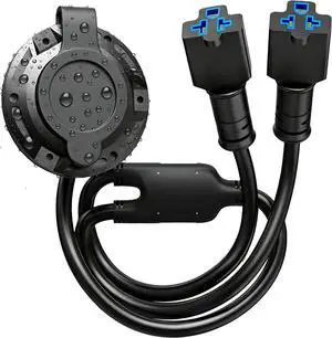 20A RV shore power inlet plug, 12AWG 125V dual AC port plug, waterproof power socket box, equipped with 20-inch integrated outdoor extension cord and 5 NEMA plugs 20A RV shore power inlet plug, 12AWG 125V dual AC port plug, waterproof power socket box, equipped with 20-inch integrated outdoor extension cord and 5 NEMA plugs