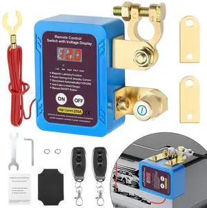 250A 12V Remote Battery Disconnect Switch, Upgraded Smart Voltage Cut-Off Switch with LED Voltage Display, Anti-Theft Security Switch for Car, Truck, and RV Batteries (Vertical or Horizontal Installat 250A 12V Remote Battery Disconnect Switch, Upgraded Smart Voltage Cut-Off Switch with LED Voltage Display, Anti-Theft Security Switch for Car, Truck, and RV Batteries (Vertical or Horizontal Installat