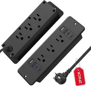 2Pack 14-in-1 Fast Charging Flush-Mount Power Strip, 20W Furniture Power Outlet, Flush-Mount Surge Protector with 6 AC Outlets, 4 USB-A and 4 USB-C Ports, 10-Foot Power Cord 2Pack 14-in-1 Fast Charging Flush-Mount Power Strip, 20W Furniture Power Outlet, Flush-Mount Surge Protector with 6 AC Outlets, 4 USB-A and 4 USB-C Ports, 10-Foot Power Cord