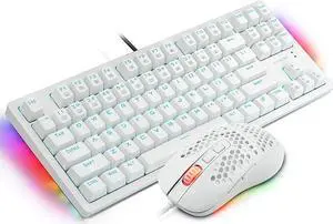 Mechanical Keyboard and Mouse Combo, Blue Switches Wired Gaming Keyboard and Mouse 87 Key Mechanical Keyboard with Blue Backlit & RGB LED Sidelight and Mouse Pad, for Windows/Mac/Gaming Mechanical Keyboard and Mouse Combo, Blue Switches Wired Gaming Keyboard and Mouse 87 Key Mechanical Keyboard with Blue Backlit & RGB LED Sidelight and Mouse Pad, for Windows/Mac/Gaming