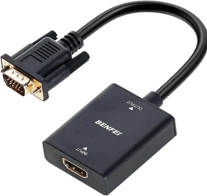 HDMI to VGA, HDMI to VGA Adapter (Female to Male) with 3.5mm Audio Jack Compatible for TV Stick, Computer, Desktop, Laptop, PC, Monitor, Projector, Raspberry Pi, Roku, Xbox and More - Black HDMI to VGA, HDMI to VGA Adapter (Female to Male) with 3.5mm Audio Jack Compatible for TV Stick, Computer, Desktop, Laptop, PC, Monitor, Projector, Raspberry Pi, Roku, Xbox and More - Black