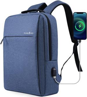 Laptop Backpack 15.6 Inch, Business Slim Durable Travel Water Resistant Backpacks with USB Charging Port, College School Bookbag Computer Bag Gifts for Men Women Fits Notebook