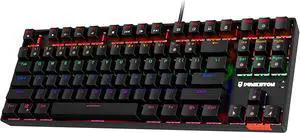 TK87 Mechanical Gaming Keyboard, RGB Rainbow LED Backlit TKL 87 Keys Anti-Ghosting PC Gaming Wired Keyboard for Windows/Mac TK87 Mechanical Gaming Keyboard, RGB Rainbow LED Backlit TKL 87 Keys Anti-Ghosting PC Gaming Wired Keyboard for Windows/Mac