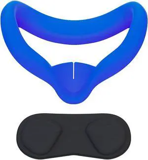 VR Face Cover and Lens Cover Compatible with Meta/Oculus Quest 2, Sweatproof Silicone Face Pad Mask & Face Cushion for Oculus Quest 2 VR Headset, Washable Lightproof Anti-Leakage VR Face Cover and Lens Cover Compatible with Meta/Oculus Quest 2, Sweatproof Silicone Face Pad Mask & Face Cushion for Oculus Quest 2 VR Headset, Washable Lightproof Anti-Leakage