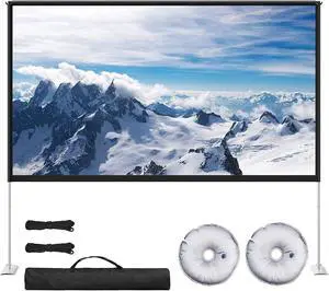 100 inch Freestanding Projection Screen, Portable Front & Rear Projection Screen, 4K HD 16:9 Polyester Fabric Screen Outdoors and Indoors, Setup in Minutes, Home Theater, Presentation 100 inch Freestanding Projection Screen, Portable Front & Rear Projection Screen, 4K HD 16:9 Polyester Fabric Screen Outdoors and Indoors, Setup in Minutes, Home Theater, Presentation