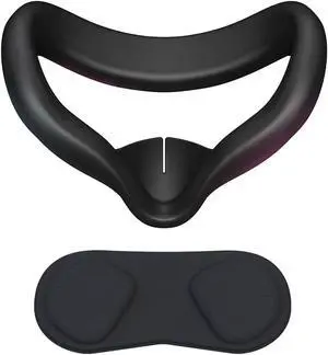 VR Face Cover and Lens Cover Compatible with Meta/Oculus Quest 2, Sweatproof Silicone Face Pad Mask & Face Cushion for Oculus Quest 2 VR Headset, Washable Lightproof Anti-Leakage VR Face Cover and Lens Cover Compatible with Meta/Oculus Quest 2, Sweatproof Silicone Face Pad Mask & Face Cushion for Oculus Quest 2 VR Headset, Washable Lightproof Anti-Leakage