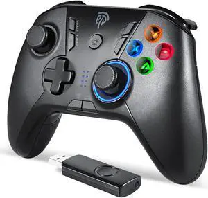 Wireless Gaming Controller for Windows PC/PS3/Android TV BOX, Dual Vibration Plug and Play Gamepad Joystick with 4 Customized Buttons, Battery Up to 14 Hours, Work for Nintendo Switch Wireless Gaming Controller for Windows PC/PS3/Android TV BOX, Dual Vibration Plug and Play Gamepad Joystick with 4 Customized Buttons, Battery Up to 14 Hours, Work for Nintendo Switch