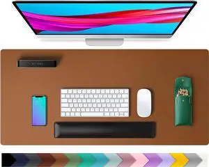 Leather Desk Pad Protector,Mouse Pad,Office Desk Mat, Non-Slip PU Leather Desk Blotter,Laptop Desk Pad,Waterproof Desk Writing Pad for Office and Home Leather Desk Pad Protector,Mouse Pad,Office Desk Mat, Non-Slip PU Leather Desk Blotter,Laptop Desk Pad,Waterproof Desk Writing Pad for Office and Home