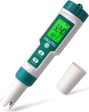 Pool Salt Tester pH and Salt Meter for Saltwater Pool pH and Salinity Digital Tester 5 in 1 Salt Meter for Swimming Pools Hot Tubs and Swim Spas