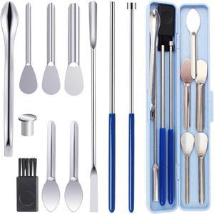 11 Piece Capsule Filling Machine Kit for Pill Filler - All Sizes # 000 00 0 1 2 3 4 5 Micro lab Spoons Spatula Tool for Gel Capsules Empty Quickly Fill Tray with Herb Powder Tamper Tools