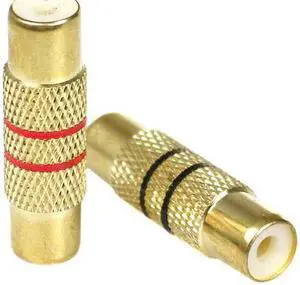 NEW PAIR AUDIOPIPE Q119 FEMALE RCA PLUG TO RCA PLUG COUPLER