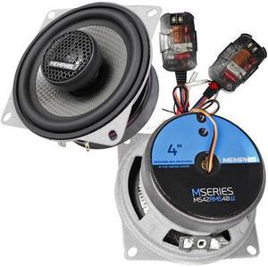 Memphis 4" 80 Watt Coaxial Speakers In Line Crossover Car Audio Tweeter MS42