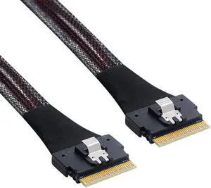 To SFF-8654 Slim SAS Target Cable 50cm PCI-E Slim Line SAS 4.0 SFF-8654 8i 74pin Host To SFF-8654 Slim SAS Target Cable 50cm PCI-E Slim Line SAS 4.0 SFF-8654 8i 74pin Host