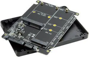Combo M.2 NGFF B-key & mSATA SSD to SATA 3.0 Adapter Converter Case Enclosure 2 in 1  for  B-key or B/M-key NGFF SSD