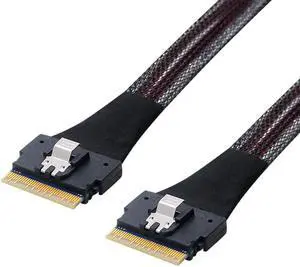 SAS 4.0 SFF-8654 8i 74pin Host to SFF-8654 Slim SAS Target Cable 50cm PCI-E Slim Line SAS 4.0 SFF-8654 8i 74pin Host to SFF-8654 Slim SAS Target Cable 50cm PCI-E Slim Line
