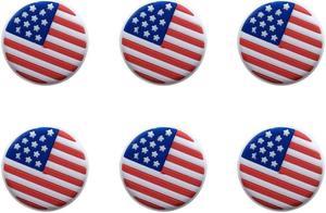 6PCS Tennis Racket Vibration Silicone American Flag Tennis Racquet Shock Absorbers Tennis Racket Strings Dampers for Player