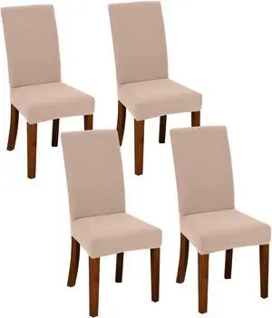 Chair Covers for Dining Room Set of 4 Khaki Stretch Slipcovers Chairs Covers Kitchen Chair Covers