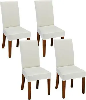 Chair Covers for Dining Room Set of 4 Ivory Stretch Slipcovers Chairs Covers Kitchen Chair Covers