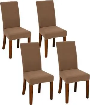 Chair Covers for Dining Room Set of 4 Brown Stretch Slipcovers Chairs Covers Kitchen Chair Covers