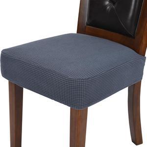Chair Covers for Dining Room Chairs set of 6 Dark Grey Stretch Washable Removable Parsons chair seat cover Kitchen Chair Seat Slipcovers