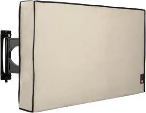 Outdoor Waterproof and Weatherproof TV Cover for 32 inch Outside Flat Screen TV - Cover Size 29''W x 19''H x 5.5''D - Beige