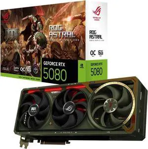 ASUS ROG Astral RTX 5080 OC 16GB GDDR7 DOOM Edition Quad-Fan Gaming GPU - Limited Edition