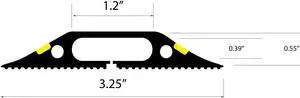 D-Line Floor Cord Cover Heavy Duty Cord Protector | FC83H | 6 Foot, Linkable | Protect Cords and Prevents Trip Hazard | Cable Cavity 1 3/16” W x 3/8” H | Black and Yellow