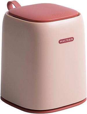 Mini Countertop Trash Can Desktop Wastebasket Bin for Home Kitchen Bathroom Office Pink