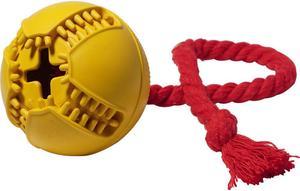 Durable Interactive Dog Chew Toy, Rope and Natural Rubber Ball Toy