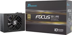 Seasonic Focus SGX-650(2021), 650W 80+ Gold, Full Modular, SFX Form Factor, Compact Size, Fan Control in Fanless, Silent, and Cooling Mode, 10 Year Warranty, Power Supply, SSR-650SGX.