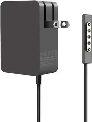 Surface Pro 1 Pro 2 2 RT Magnetic Plug & Play 12v 2A Power Supply 24W 1512 Tablet Charger Effortless and Quick Five-Pin Portable Charger (UL/CE/FCC/RoHS Certified) Safe & Reliable (Black)